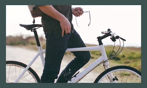 a man on a bike